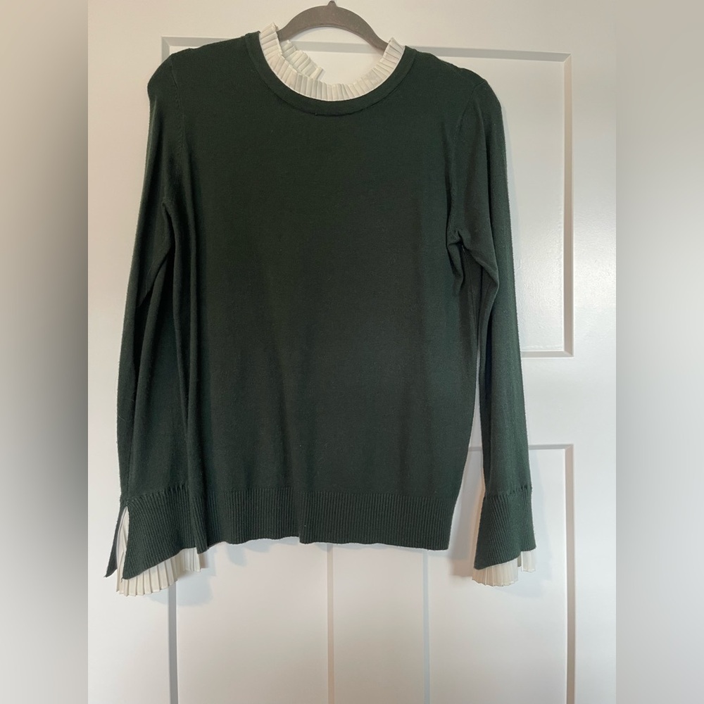 Milano Forest Green Layered Wool Sweater - Picture 2 of 6